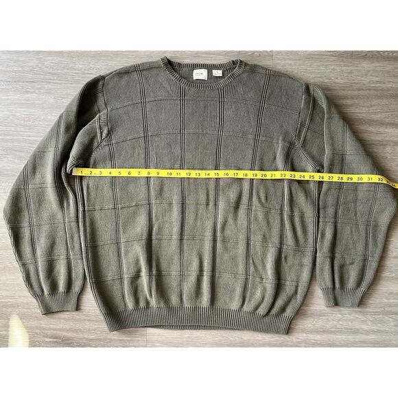 Arrow USA 1851 Men’s Sweater XL Olive Green 100% Cotton Knit Crewneck Pullover - Picture 5 of 7